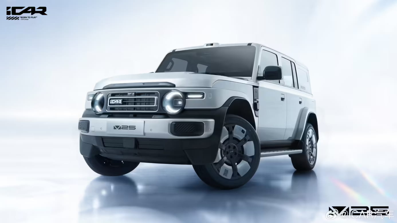 方盒子造型+车顶激光雷达！奇瑞iCAR V25官图正式发布，油耗低至1.54L